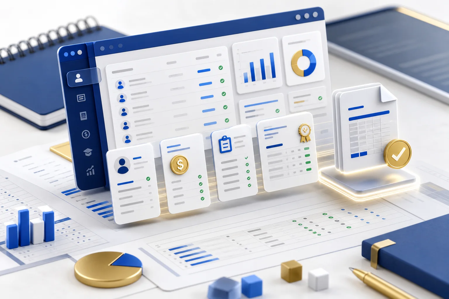 Visualisation du flux EducTrack entre paiements, bulletins et export